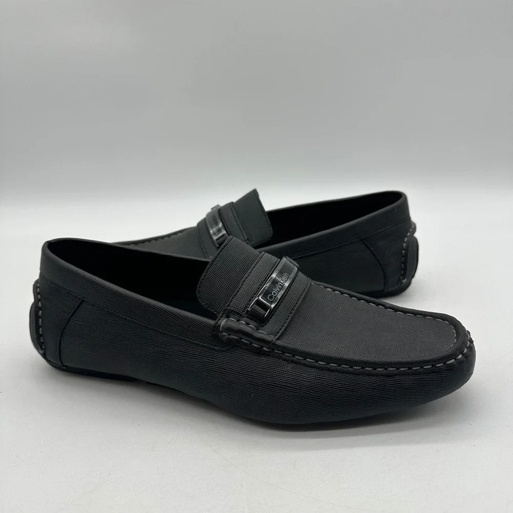 Calvin Klein MERVE 34F9189 Mens Size 9.5 Black Loafer Casual Dress Driving Shoes